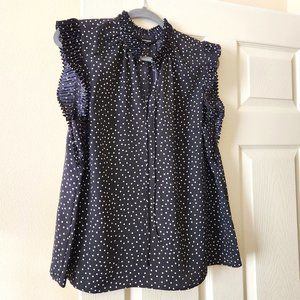 Ruffle Sleeve Polka-Dot Blouse